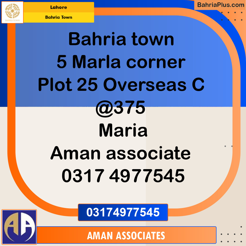 Commercial Plot for Sale in Bahria Town, Lahore - (BP-232313)