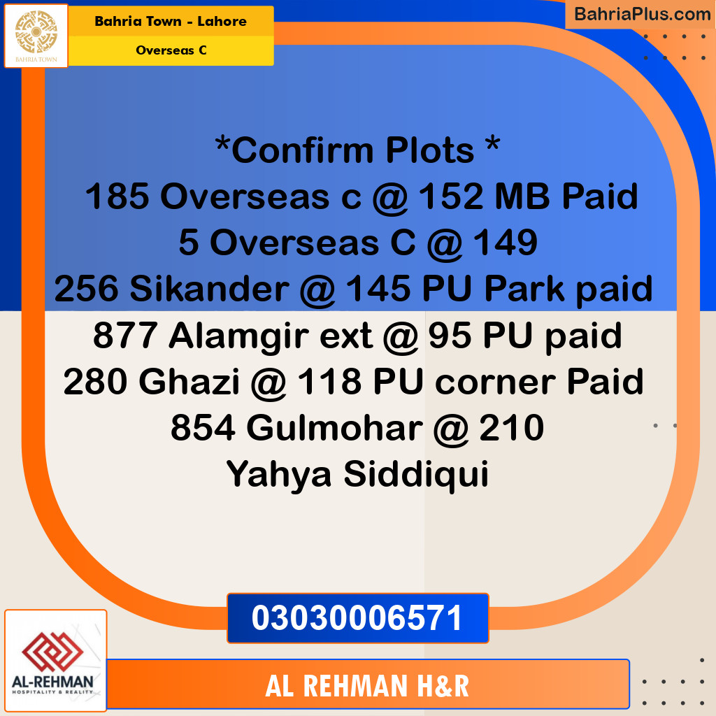 10 Marla Residential Plot for Sale in Overseas C -  Bahria Town, Lahore - (BP-232319)