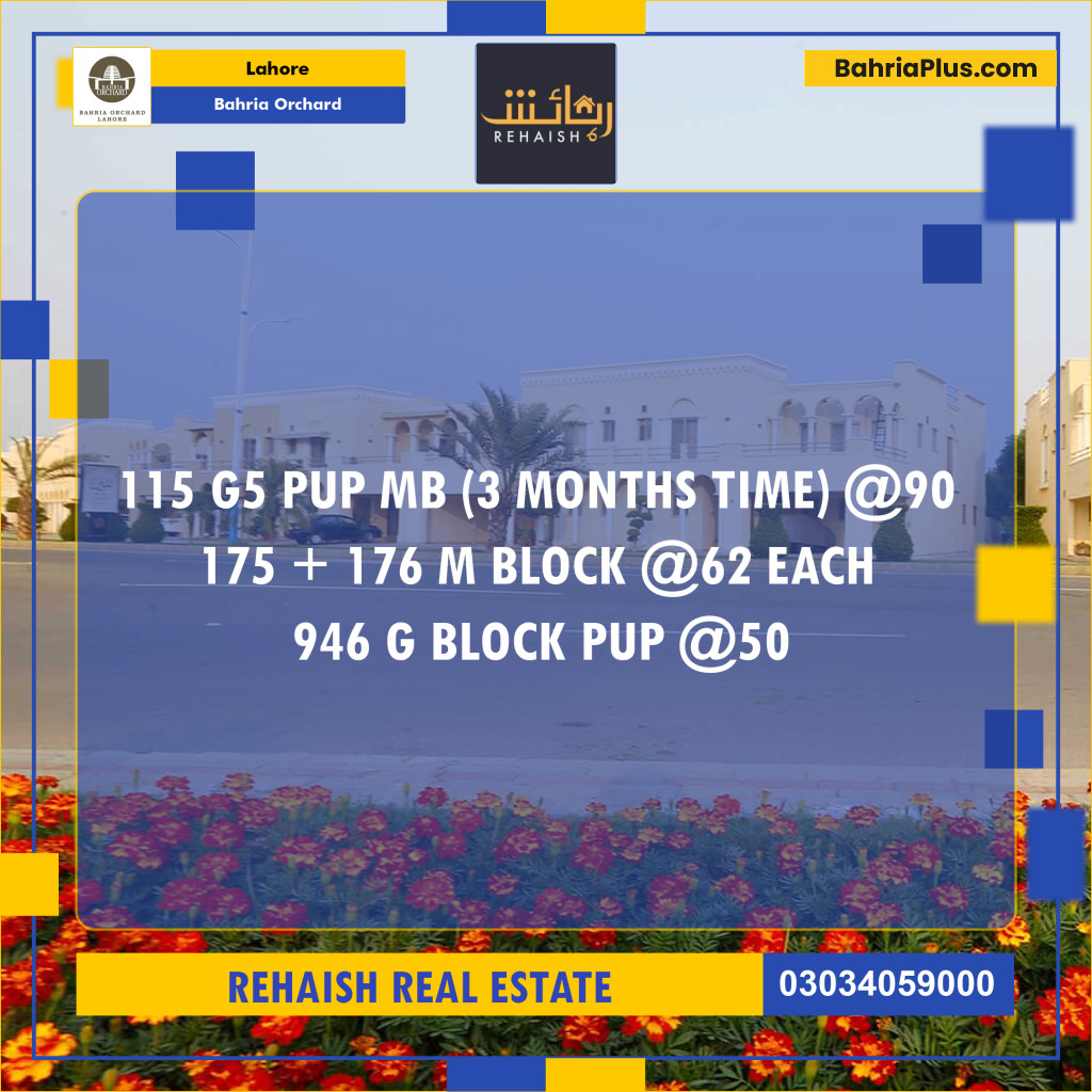 Residential Plot for Sale in Bahria Orchard, Lahore - (BP-232343)