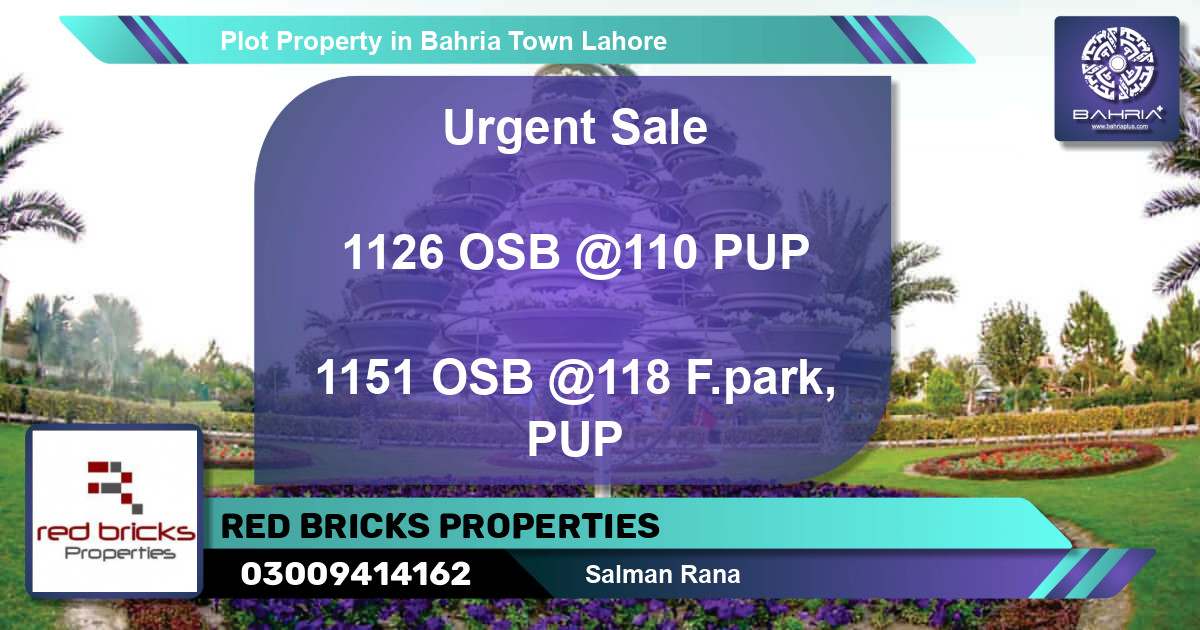 Residential Plot for Sale in Bahria Town, Lahore - (BP-23236)