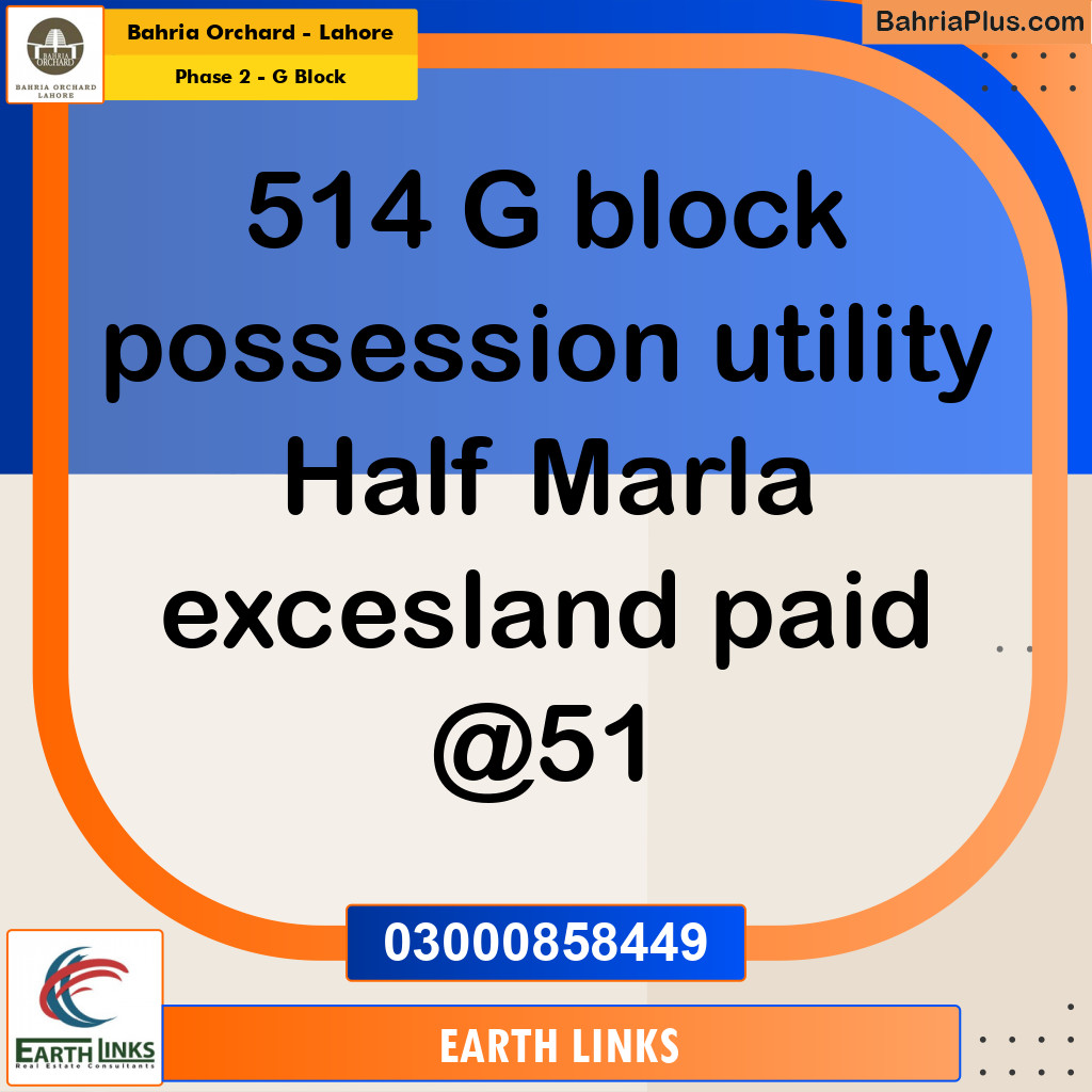 5.5 Marla Residential Plot for Sale in Phase 2 - G Block -  Bahria Orchard, Lahore - (BP-232386)