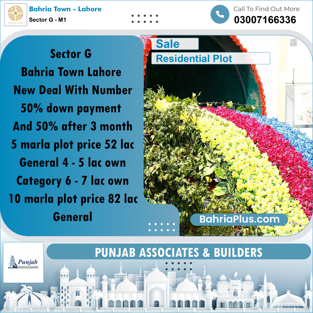 Residential Plot for Sale in Sector G - Abubakar Block -  Bahria Town, Lahore - (BP-232424)