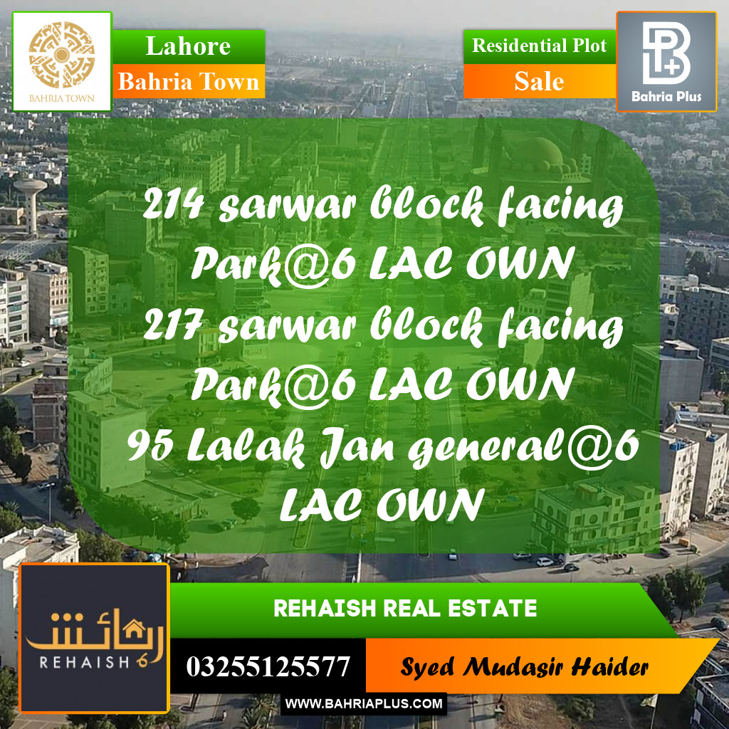 Residential Plot for Sale in Bahria Town, Lahore - (BP-232444)