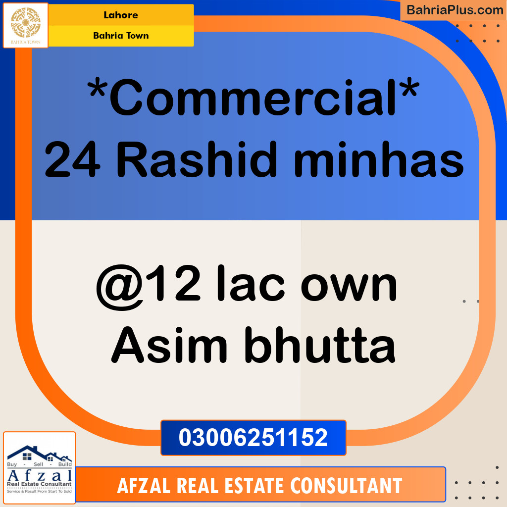5 Marla Commercial Plot for Sale in Bahria Town, Lahore - (BP-232452)
