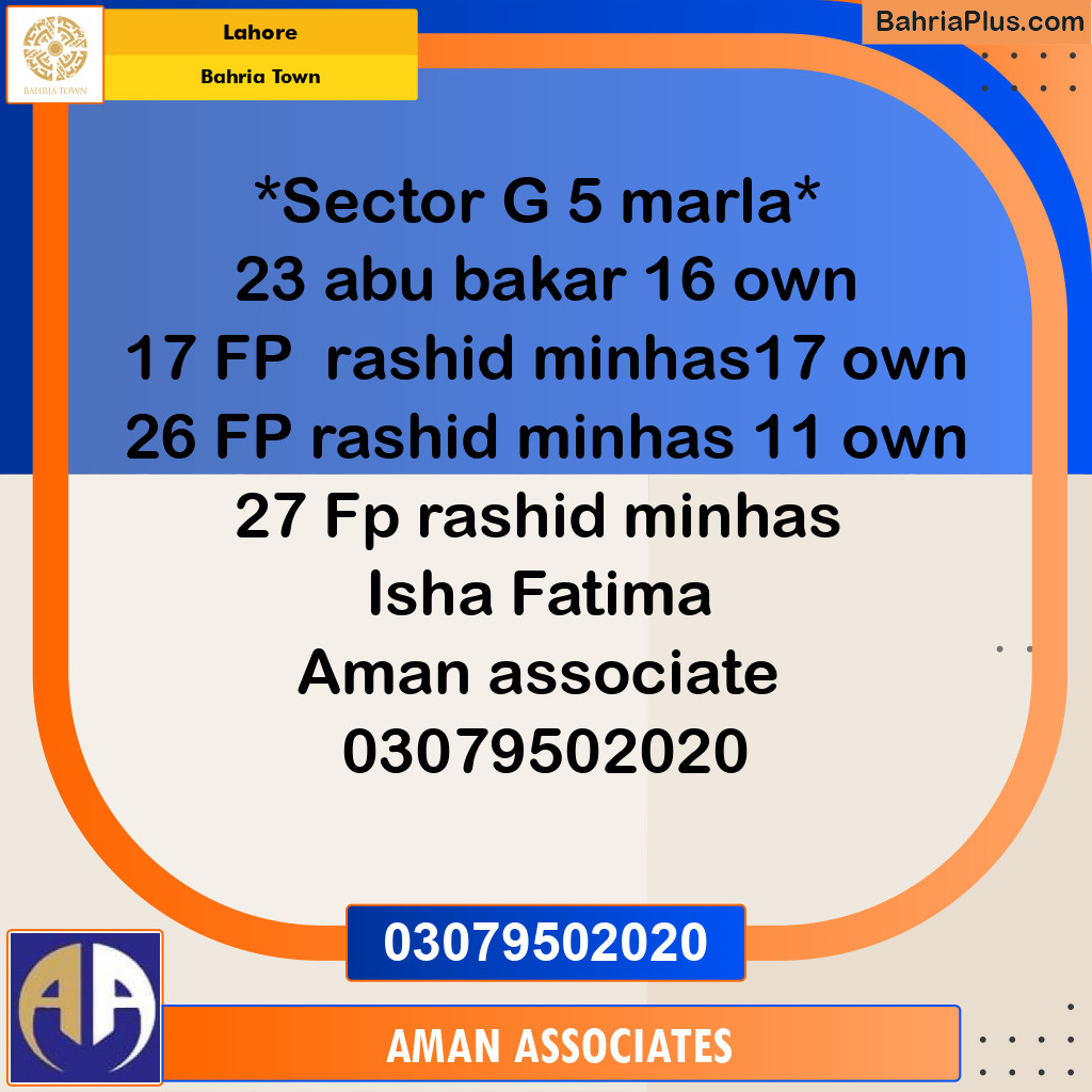 Residential Plot for Sale in Bahria Town, Lahore - (BP-232460)
