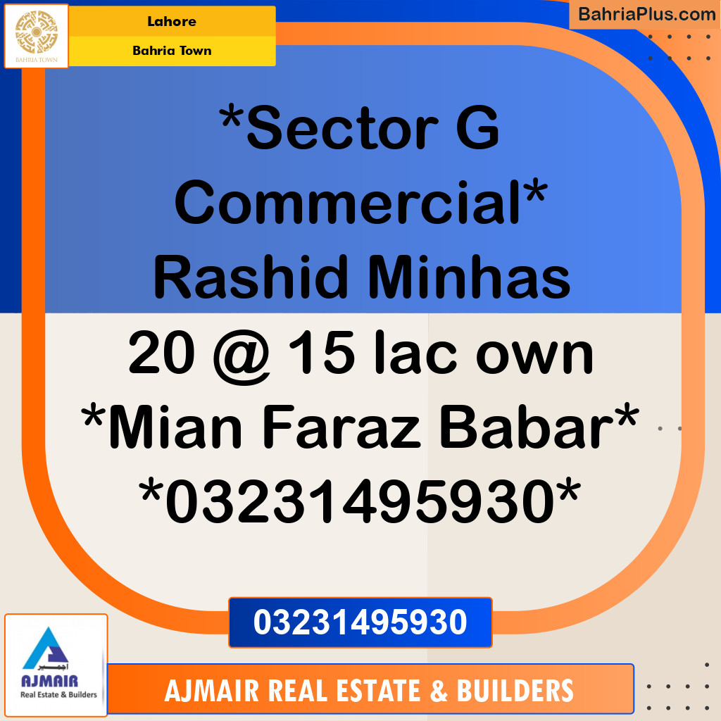 Commercial Plot for Sale in Bahria Town, Lahore - (BP-232465)