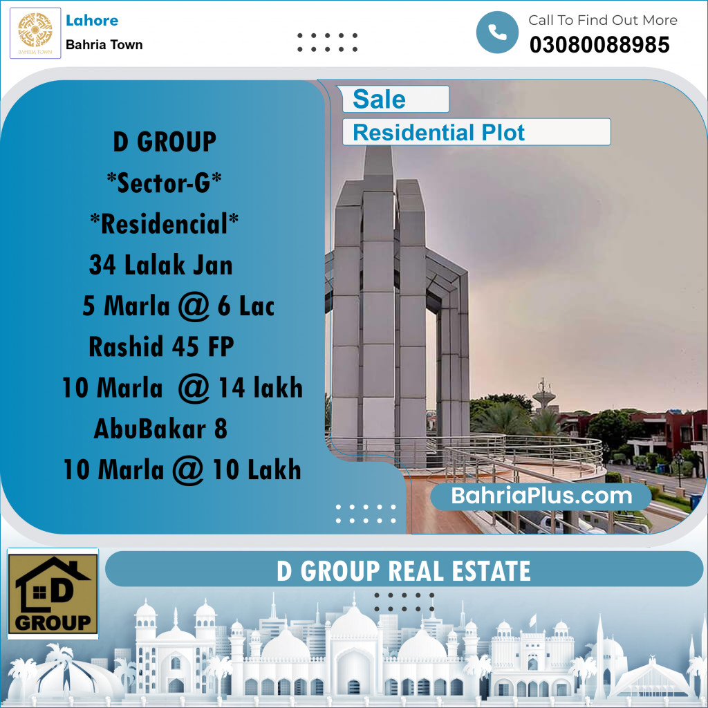 Residential Plot for Sale in Bahria Town, Lahore - (BP-232492)