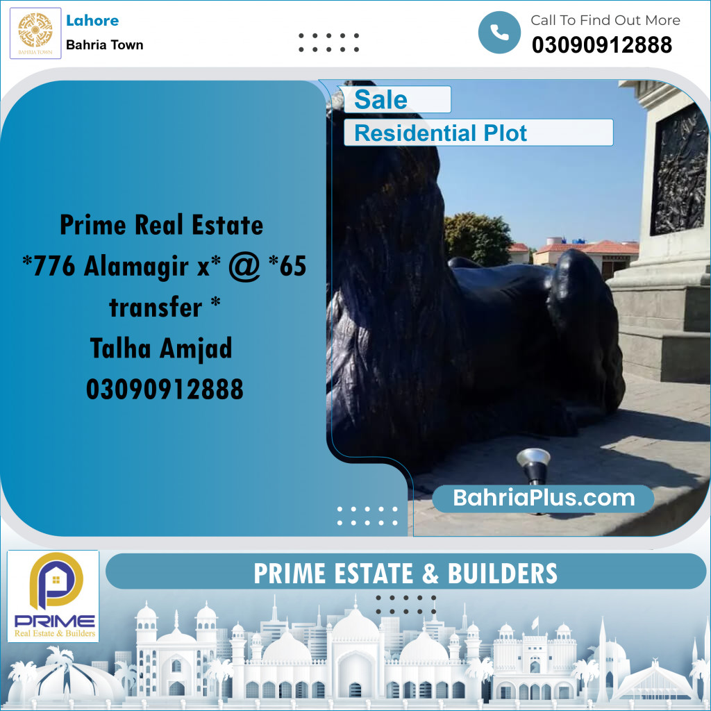 Residential Plot for Sale in Bahria Town, Lahore - (BP-232543)