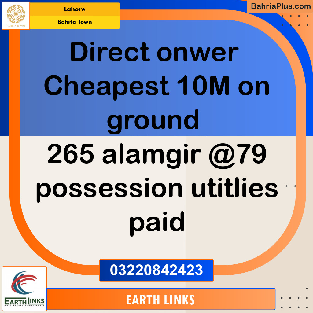 Residential Plot for Sale in Bahria Town, Lahore - (BP-232545)