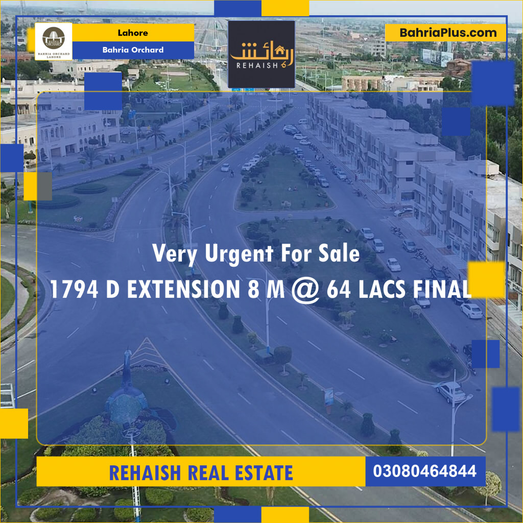 Residential Plot for Sale in Bahria Orchard, Lahore - (BP-232559)
