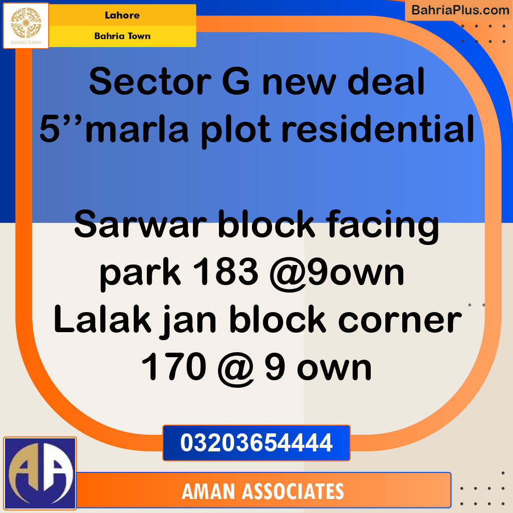 Residential Plot for Sale in Bahria Town, Lahore - (BP-232570)