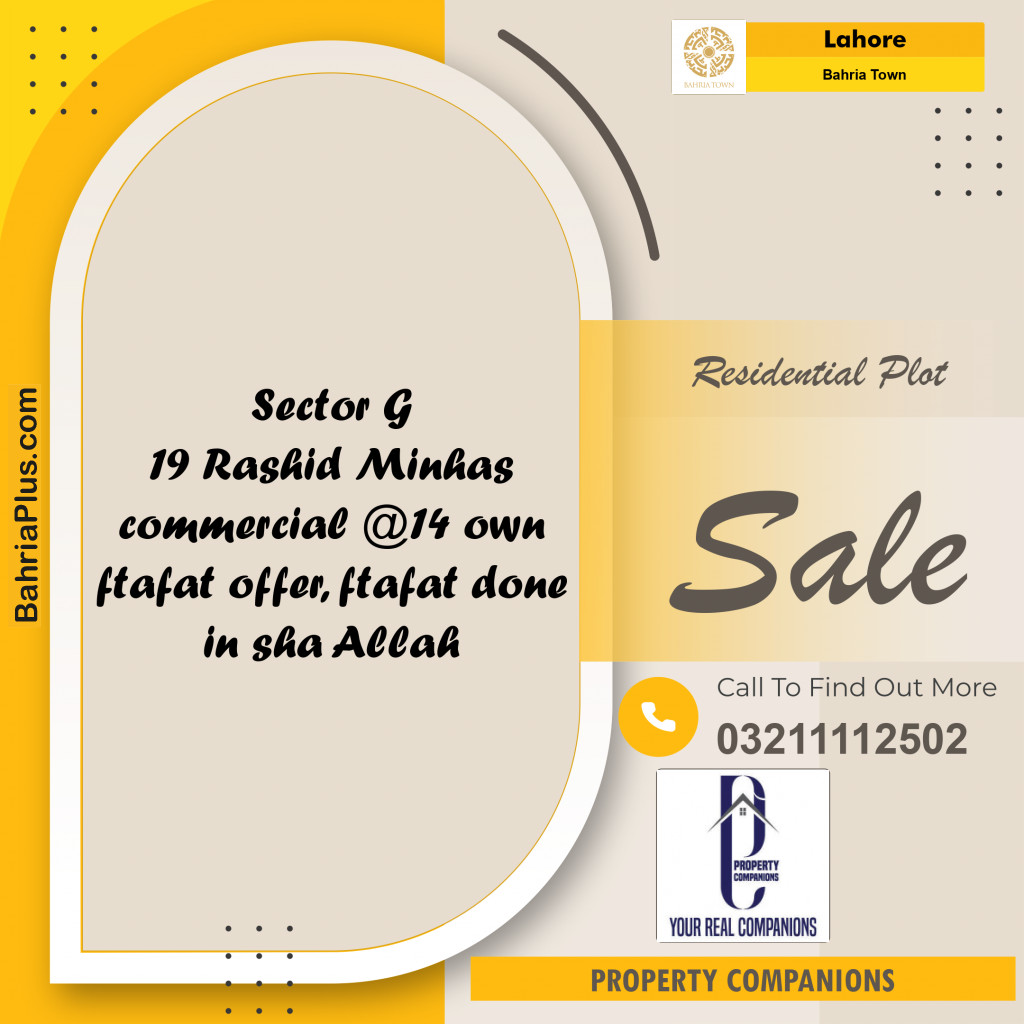 Residential Plot for Sale in Bahria Town, Lahore - (BP-232827)