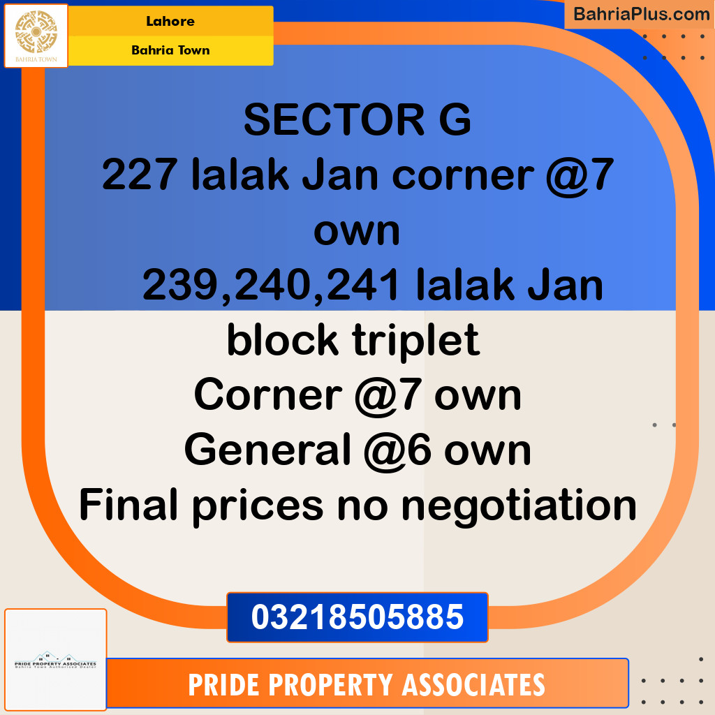 Residential Plot for Sale in Bahria Town, Lahore - (BP-232829)