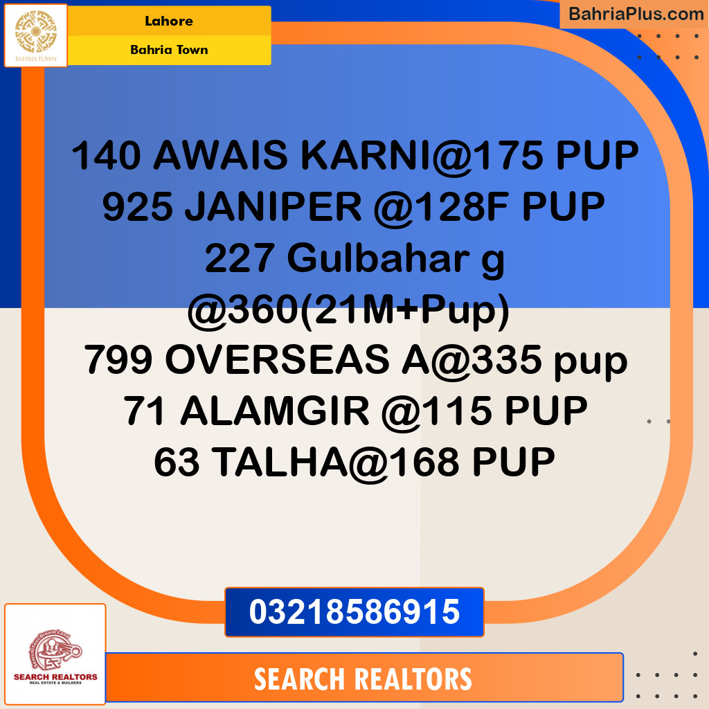Residential Plot for Sale in Bahria Town, Lahore - (BP-232853)
