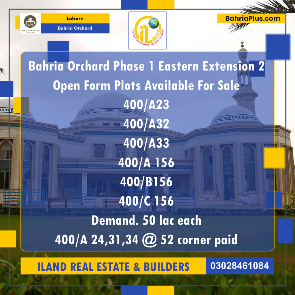 Residential Plot for Sale in Bahria Orchard, Lahore - (BP-232907)