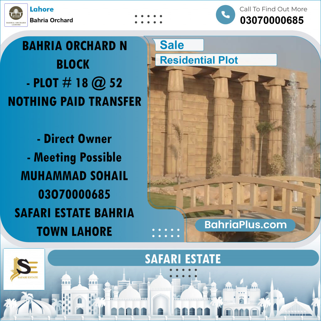 Residential Plot for Sale in Bahria Orchard, Lahore - (BP-232953)