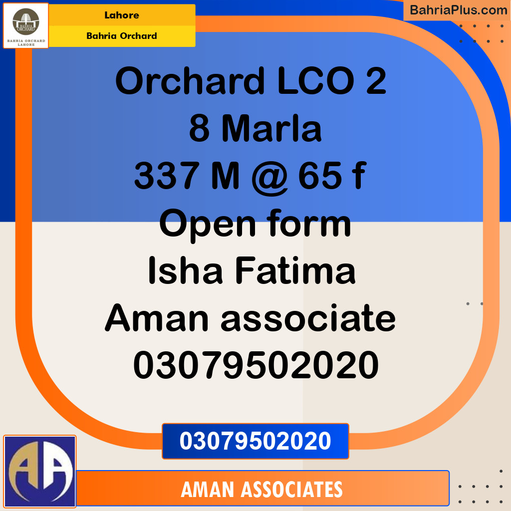 Residential Plot for Sale in Bahria Orchard, Lahore - (BP-233006)