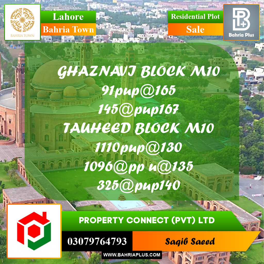 Residential Plot for Sale in Bahria Town, Lahore - (BP-233015)
