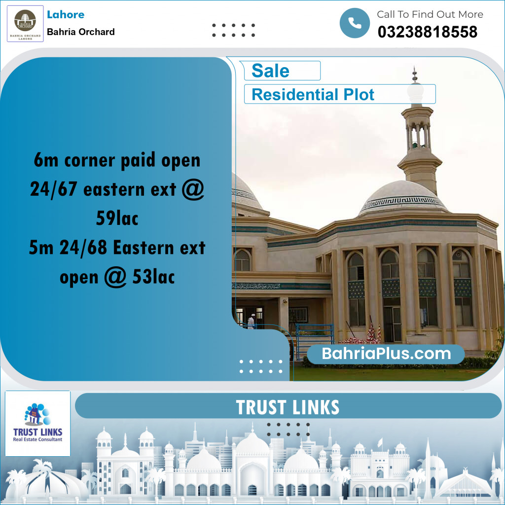 Residential Plot for Sale in Bahria Orchard, Lahore - (BP-233062)