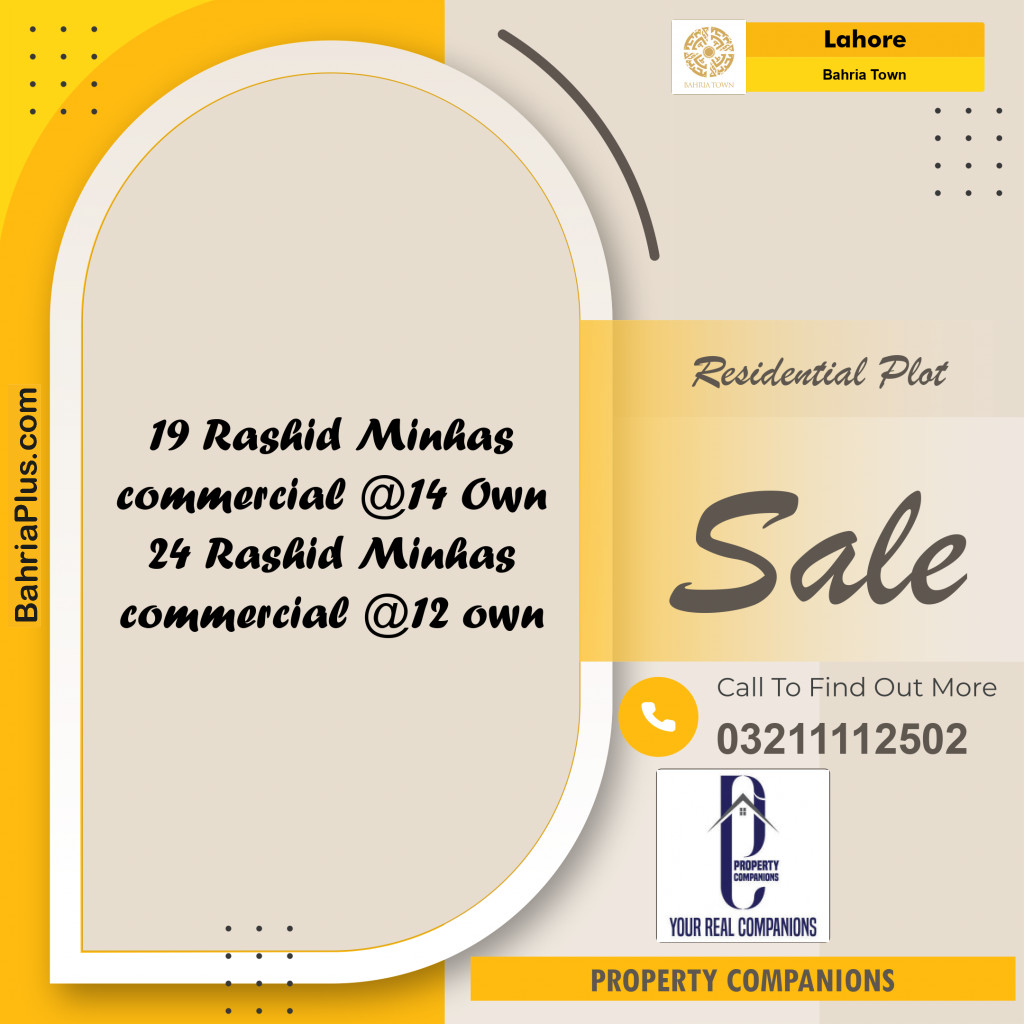 Residential Plot for Sale in Bahria Town, Lahore - (BP-233097)