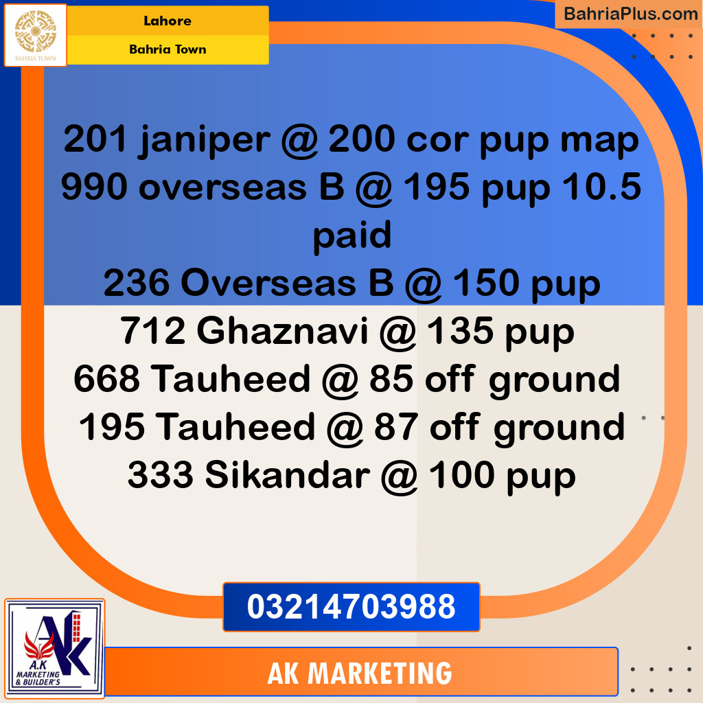 10 Marla Residential Plot for Sale in Bahria Town, Lahore - (BP-233157)