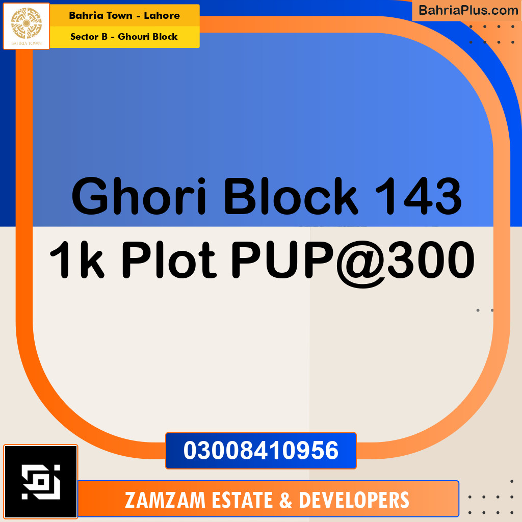 1 Kanal Residential Plot for Sale in Sector B - Ghouri Block -  Bahria Town, Lahore - (BP-233220)