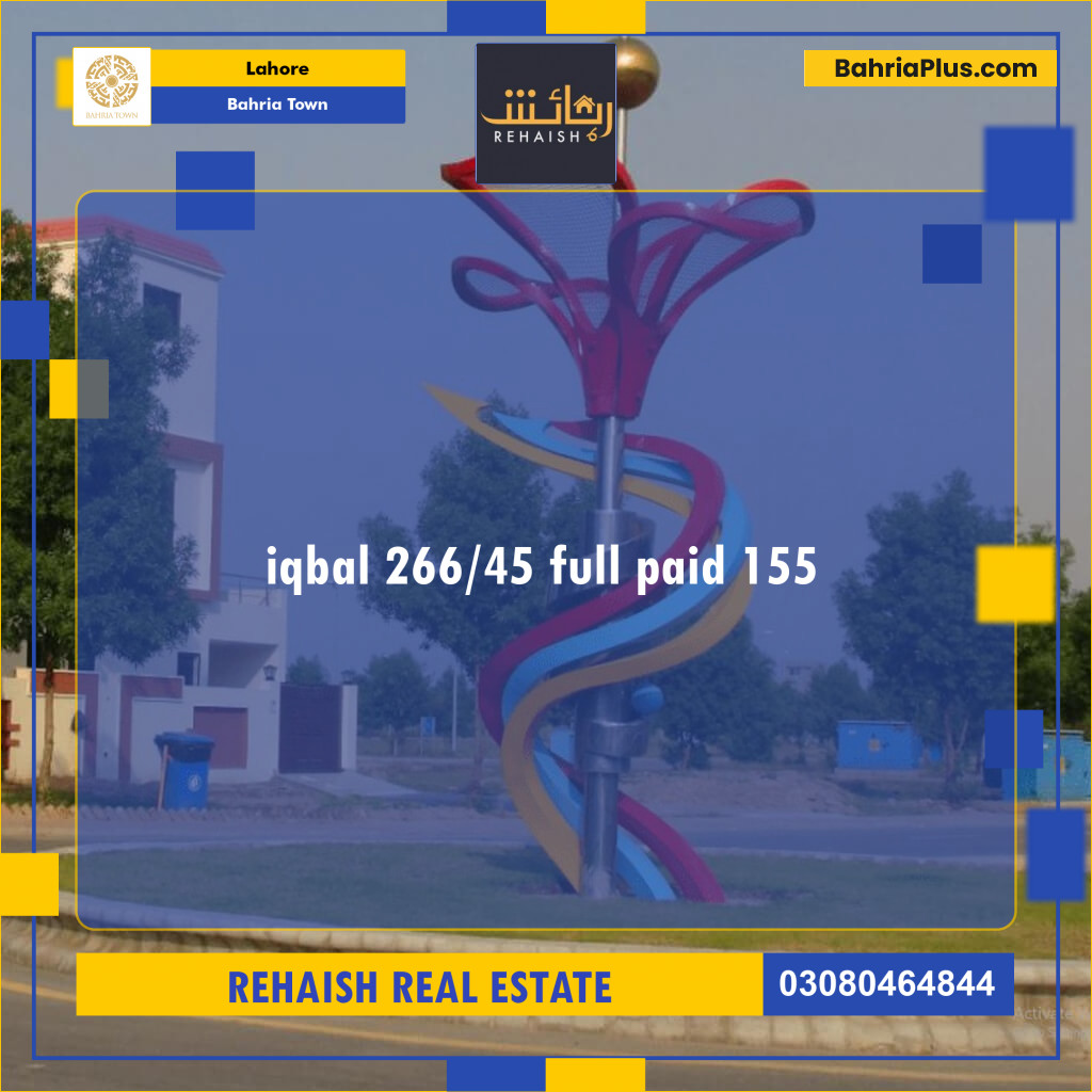 Residential Plot for Sale in Bahria Town, Lahore - (BP-233306)