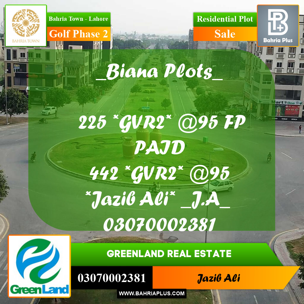 5 Marla Residential Plot for Sale in Golf Phase 2 -  Bahria Town, Lahore - (BP-233308)