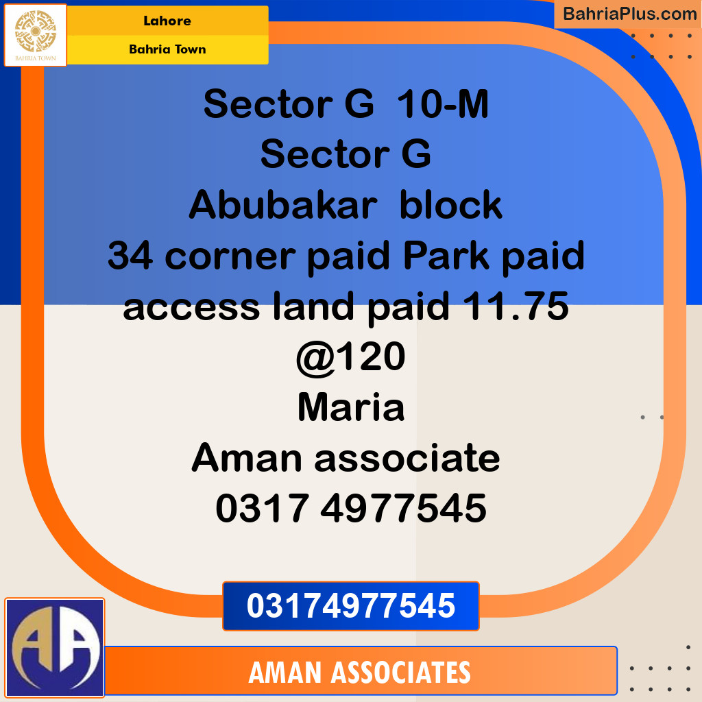 Residential Plot for Sale in Bahria Town, Lahore - (BP-233328)