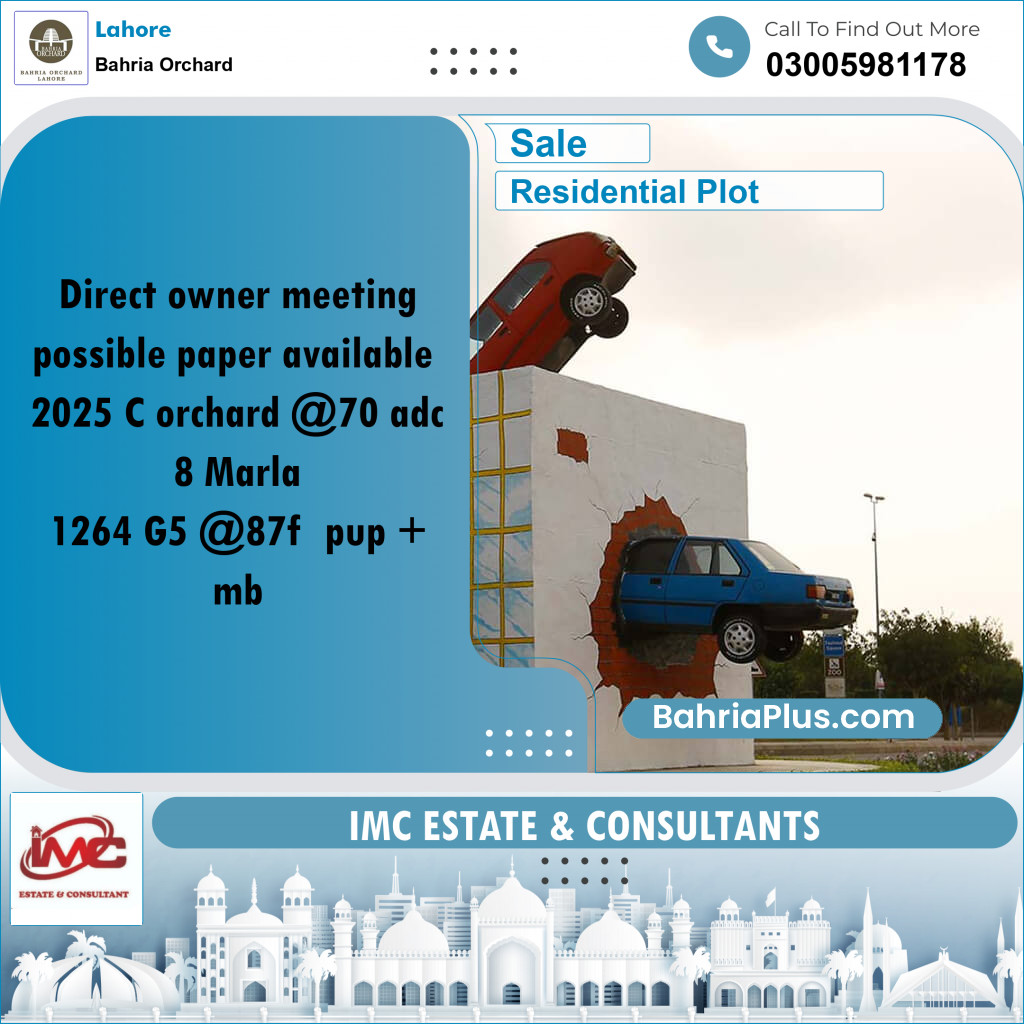 Residential Plot for Sale in Bahria Orchard, Lahore - (BP-233329)