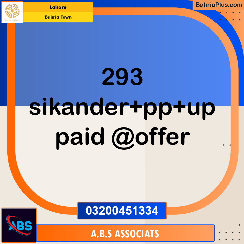 Residential Plot for Sale in Bahria Town, Lahore - (BP-233351)