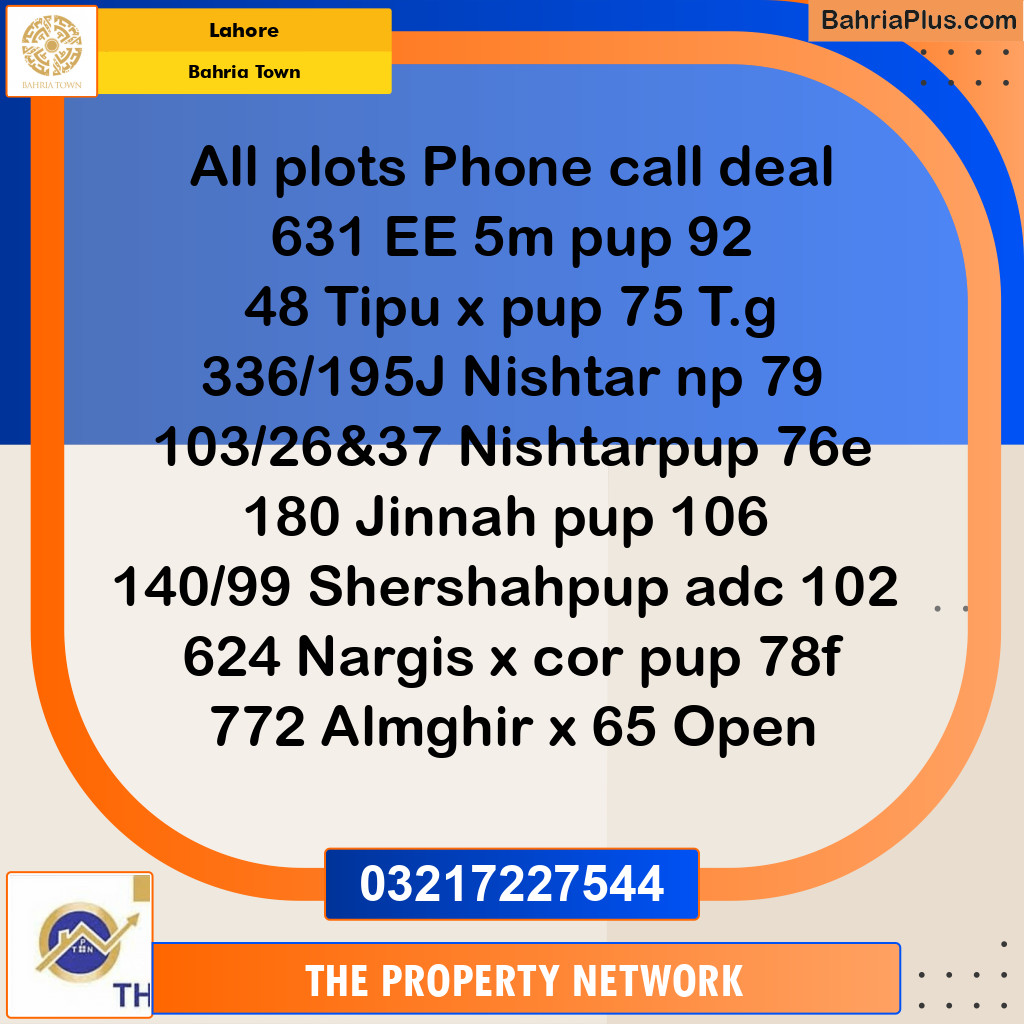 Residential Plot for Sale in Bahria Town, Lahore - (BP-233398)