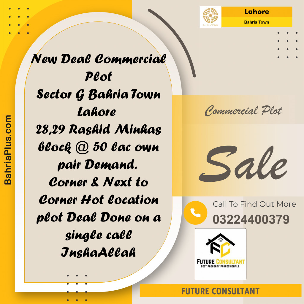 5 Marla Commercial Plot for Sale in Bahria Town, Lahore - (BP-233427)