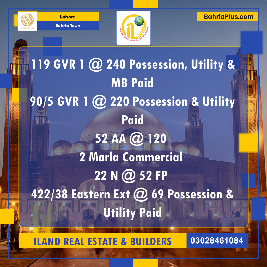 Residential Plot for Sale in Bahria Town, Lahore - (BP-233508)
