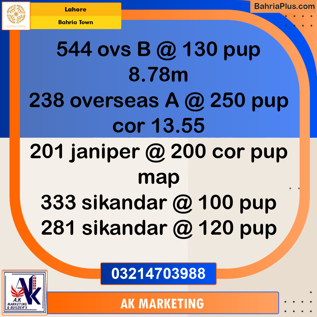 Residential Plot for Sale in Bahria Town, Lahore - (BP-233552)