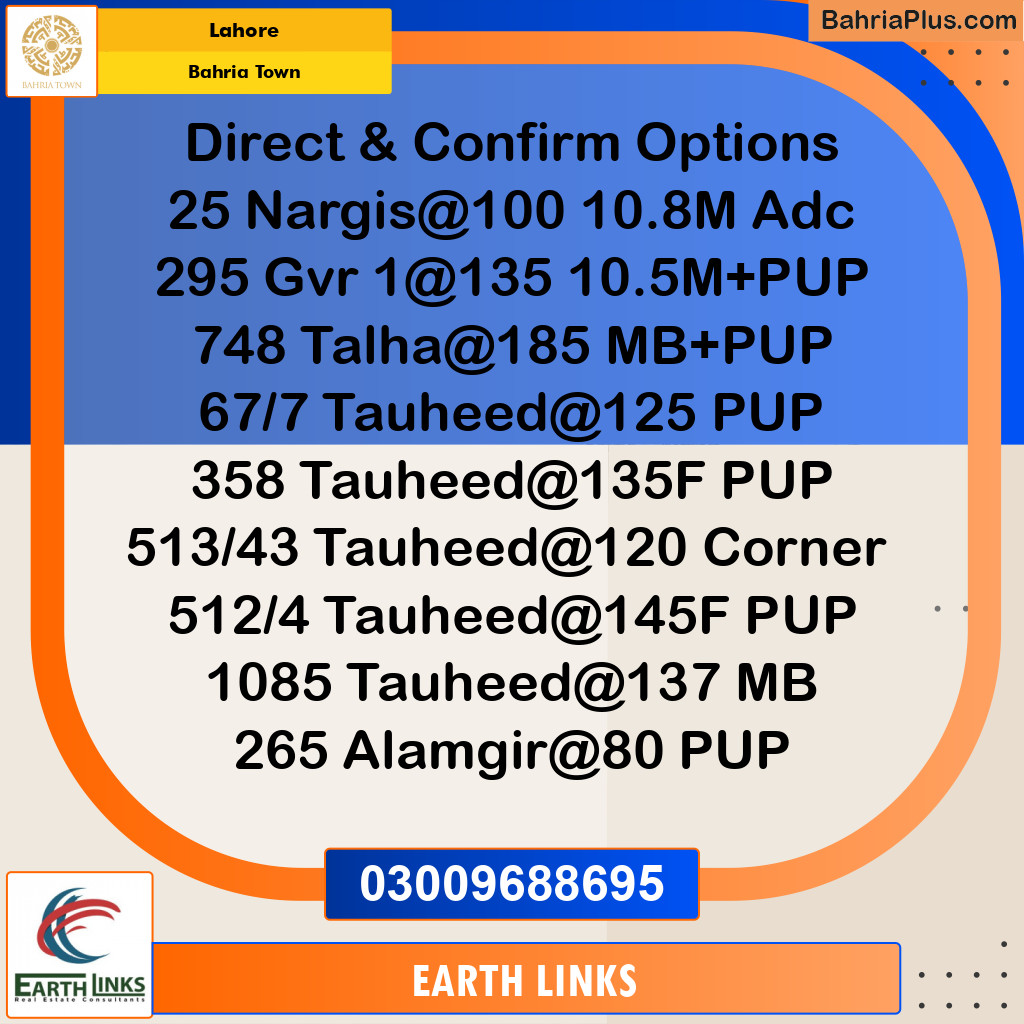 Residential Plot for Sale in Bahria Town, Lahore - (BP-233575)