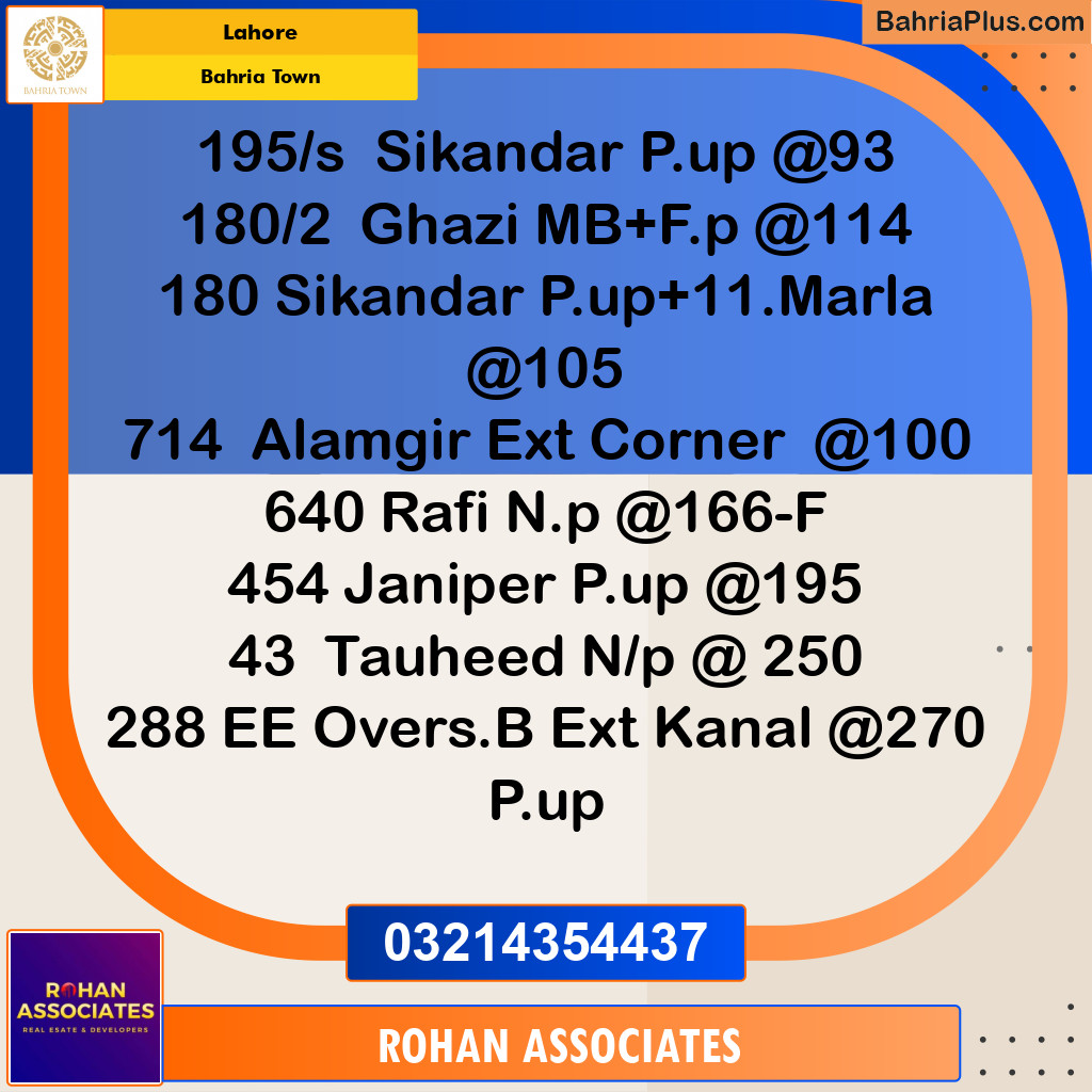 Residential Plot for Sale in Bahria Town, Lahore - (BP-233710)