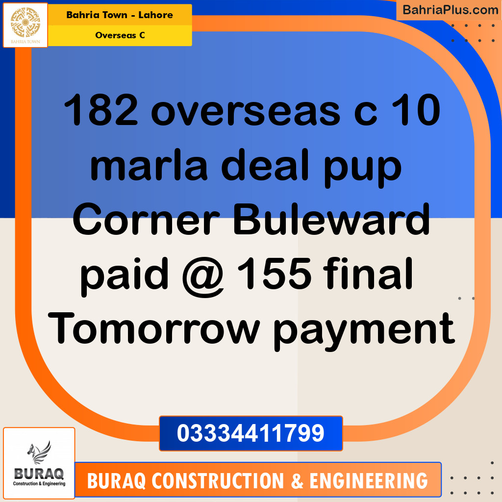 Residential Plot for Sale in Overseas C -  Bahria Town, Lahore - (BP-233802)