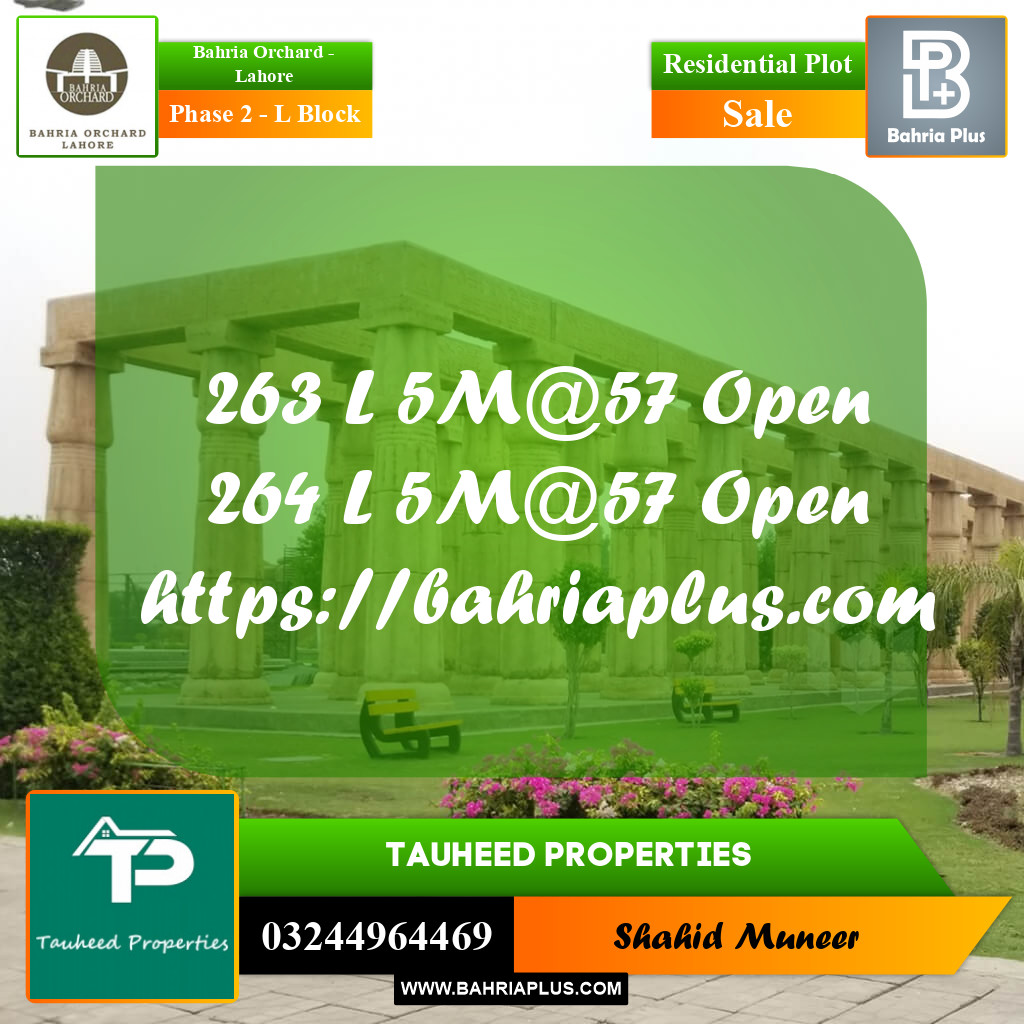 5 Marla Residential Plot for Sale in Phase 2 - L Block -  Bahria Orchard, Lahore - (BP-233825)