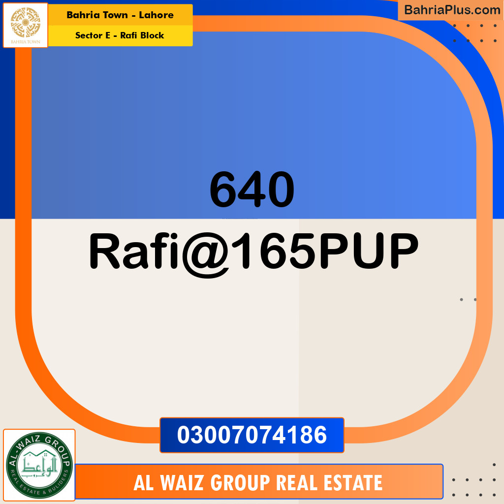 10 Marla Residential Plot for Sale in Sector E - Rafi Block -  Bahria Town, Lahore - (BP-233873)