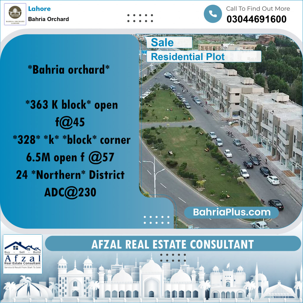 Residential Plot for Sale in Bahria Orchard, Lahore - (BP-233957)