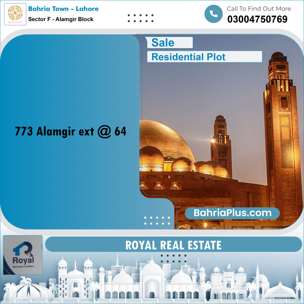 10 Marla Residential Plot for Sale in Sector F - Alamgir Block -  Bahria Town, Lahore - (BP-234060)