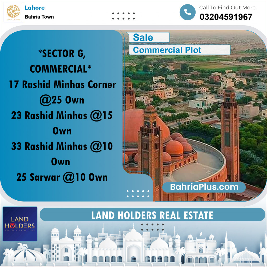Commercial Plot for Sale in Bahria Town, Lahore - (BP-234065)