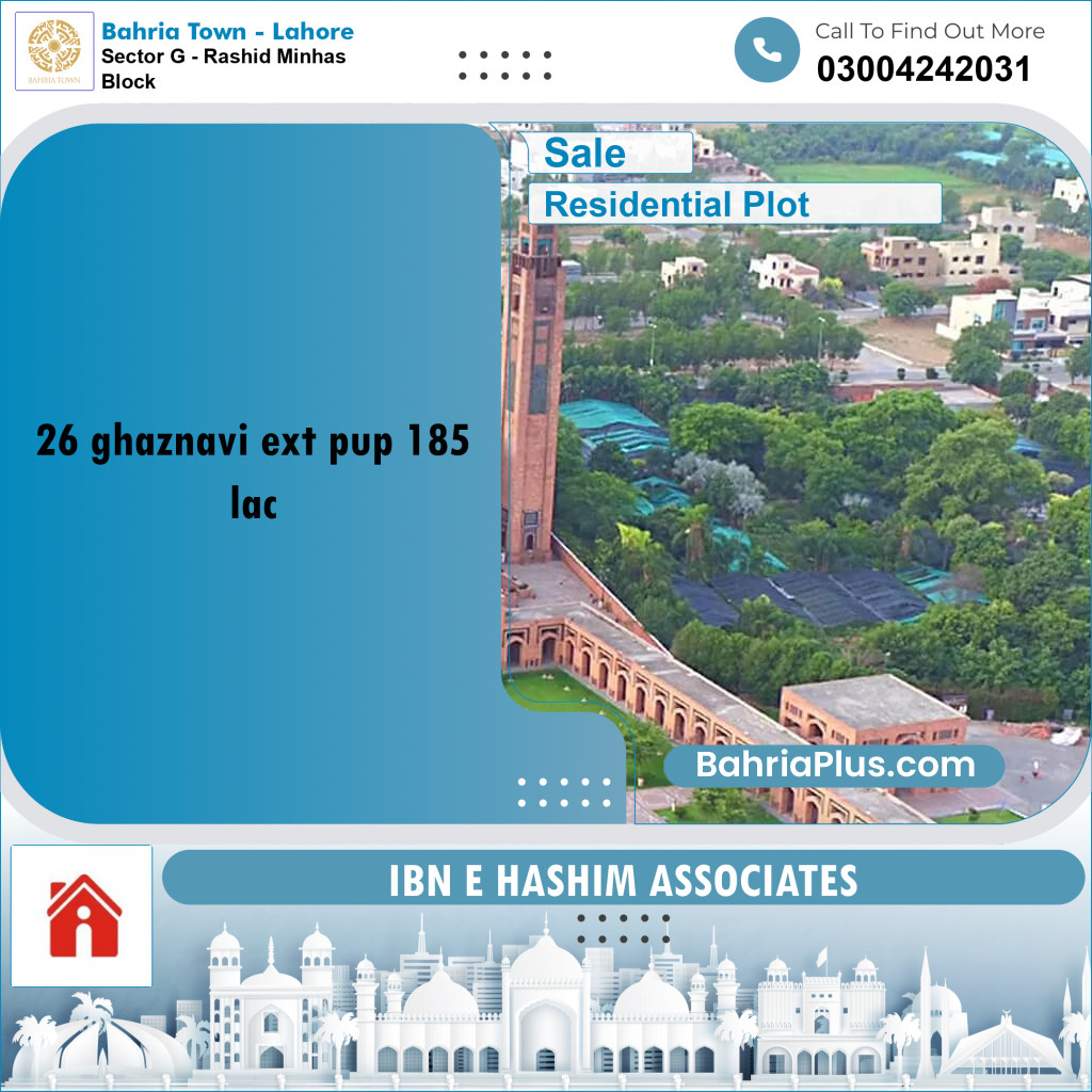 1 Kanal Residential Plot for Sale in Sector G - Rashid Minhas Block -  Bahria Town, Lahore - (BP-234132)