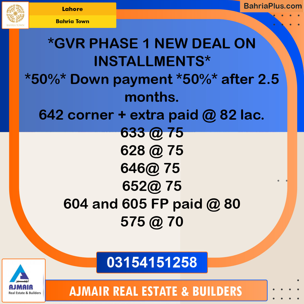 Residential Plot for Sale in Bahria Town, Lahore - (BP-234135)