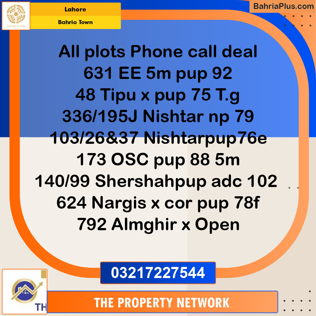 5 Marla Residential Plot for Sale in Bahria Town, Lahore - (BP-234221)