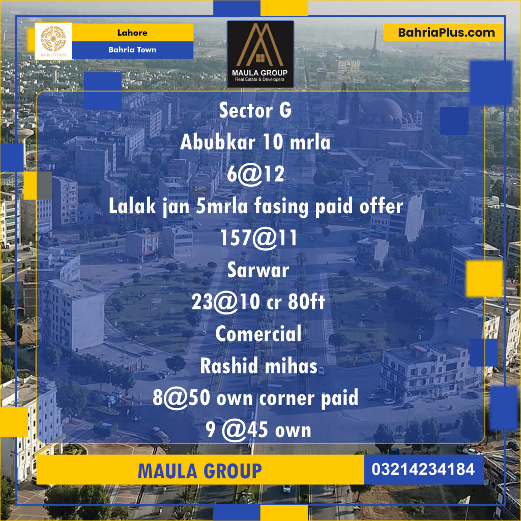 Residential Plot for Sale in Bahria Town, Lahore - (BP-234271)
