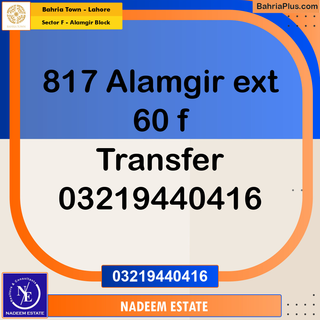 Residential Plot for Sale in Sector F - Alamgir Block -  Bahria Town, Lahore - (BP-234320)