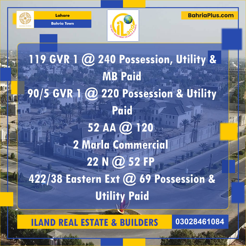 Residential Plot for Sale in Bahria Town, Lahore - (BP-234375)