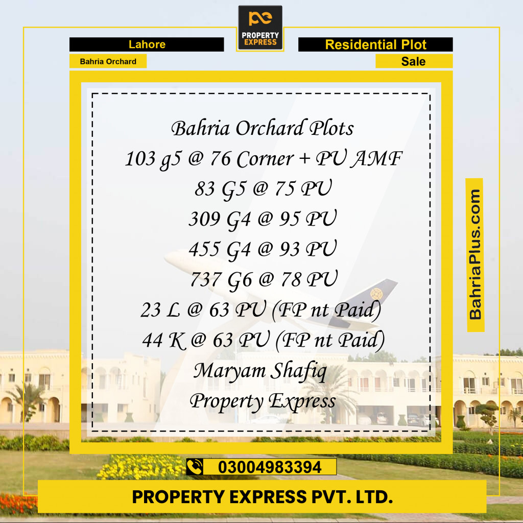 5 Marla Residential Plot for Sale in Bahria Orchard, Lahore - (BP-234446)